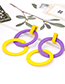 Fashion Yellow+purple Double Circular Ring Decorated Earrings