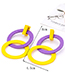 Fashion Yellow+purple Double Circular Ring Decorated Earrings