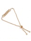 Fashion Gold Color Full Diamond Decorated Adjustable Bracelet
