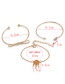Fashion Gold Color Windbell&bowknot Decorated Bracelet(3pcs)