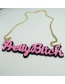 Fashion Pink Letter Pendant Decorated Punk Necklace