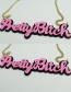 Fashion Pink Letter Pendant Decorated Punk Necklace