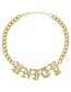 Fashion Gold Color Letter Pendant Decorated Pure Color Necklace