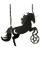 Fashion Black Horse&pentacle Pendant Decorated Necklace
