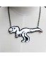 Fashion Black+white Dinosaur Pendant Decorated Necklace
