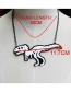 Fashion Black+white Dinosaur Pendant Decorated Necklace