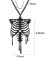 Fashion Black Skeleton Bones Pendant Decorated Necklace