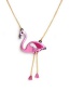 Fashion Pink Flamingo Pendant Decorated Necklace