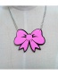 Fashion Plum Red Bowknot Pendant Decorated Hip-hop Necklace