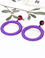 Fashion Purple Circular Ring Shape Design Earrings