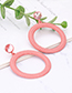 Fashion Pink Circular Ring Shape Design Earrings