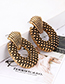 Fashion Antique Bronze Hollow Out Design Oval Shape Earrings