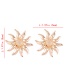 Elegant Gold Color Flowers Decorated Pure Color Earrings