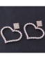 Elegant Silver Color Full Diamond Design Heart Shape Earrings
