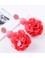 Elegant Red Flowers Decorated Pure Color Earrings