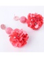 Elegant Red Flowers Decorated Pure Color Earrings