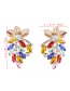Elegant White Leaf Decorated Hollow Out Earrings