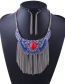 Elegant Blue Long Tassel Decorated Jewelry Sets