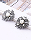 Fashion Silver Color Pearls Decorated Geometric Shape Earrings