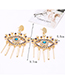 Fashion Gold Color Eye Shape Design Long Tassel Earrings