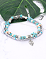Fashion Blue Anchor&starfish Decorated Double Layer Bracelet