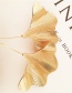 Elegant Gold Color Leaf Shape Design Pure Color Earrings