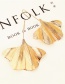 Elegant Gold Color Leaf Shape Design Pure Color Earrings