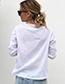 Fashion White V Neckline Design Long Sleeves Shirt