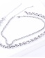 Elegant Silver Color Full Diamond Decorated Double Layer Choker