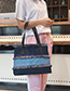 Fashion Dark Blue Tassel Decorated Large Capacity Bag