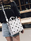 Fashion White Dots Pattern Decorated Square Shape Bag