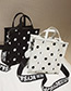 Fashion White Dots Pattern Decorated Square Shape Bag