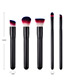 Fashion Black Round Shape Decorated Makeup Brush(5pcs)