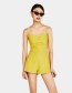 Fashion Yellow Pure Color Decorated Jumpsuit