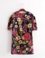 Fashion Multi-color Flower Pattern Decorated Dress