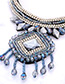 Fashion Navy Tassel Decorated Necklace