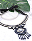 Fashion Navy Tassel Decorated Necklace