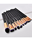Fashion Black Round Shape Decorated Makeup Brush(12pcs)