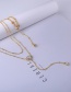 Fashion Gold Color Double Layer Design Necklace