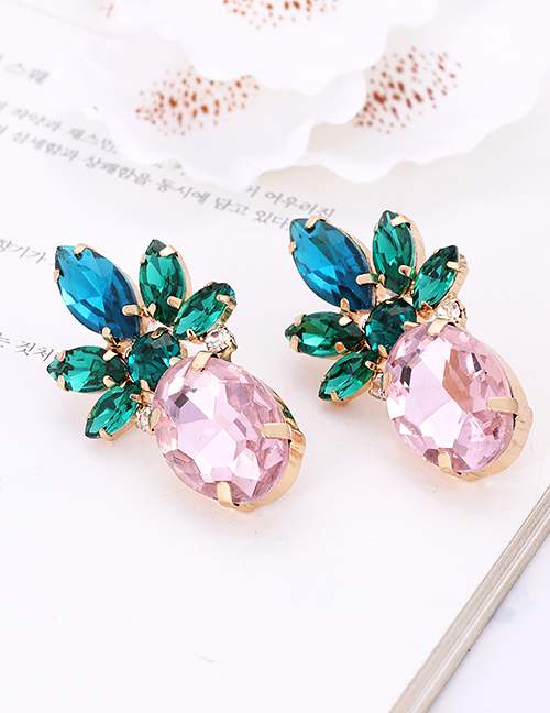 Fashion Pink Pineapple Shape Decorated Earrings