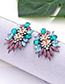 Fashion Purple Geometric Shape Decorated Earrings