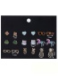 Fashion Multi-color Unicorn Shape Decorated Earrings Sets(9 Pairs)