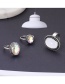 Fashion Silver Color Oval Shape Decorated Rings(3pcs)