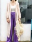 Fashion Beige Pure Color Decorated Smock