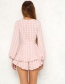 Fashion Pink Grid Pattern Decorated Jumpsuit