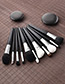 Fashion Black Round Shape Decorated Makeup Brush (11 Pcs )