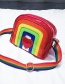 Fashion Multi-color Rainbow&heart Pattern Decorated Shoulder Bag