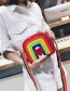 Fashion Multi-color Rainbow&heart Pattern Decorated Shoulder Bag
