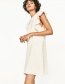 Fashion White Lotus Leaf Shape Design Pure Color Dress