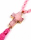 Fashion Pink Cross Shape Decorated Necklace
